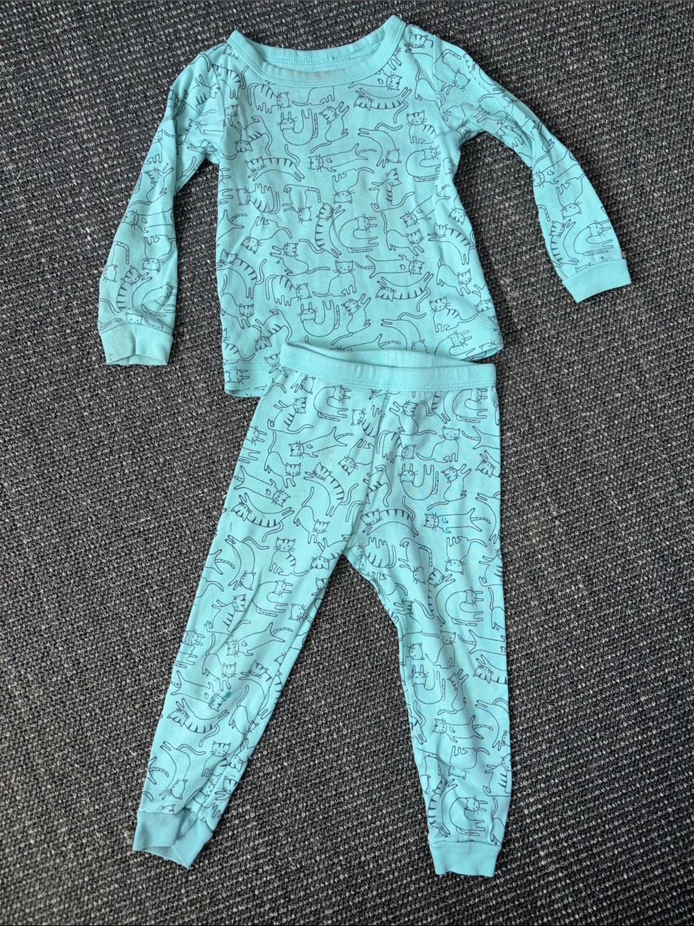 Tea Collection Teal Cat Pajama Set